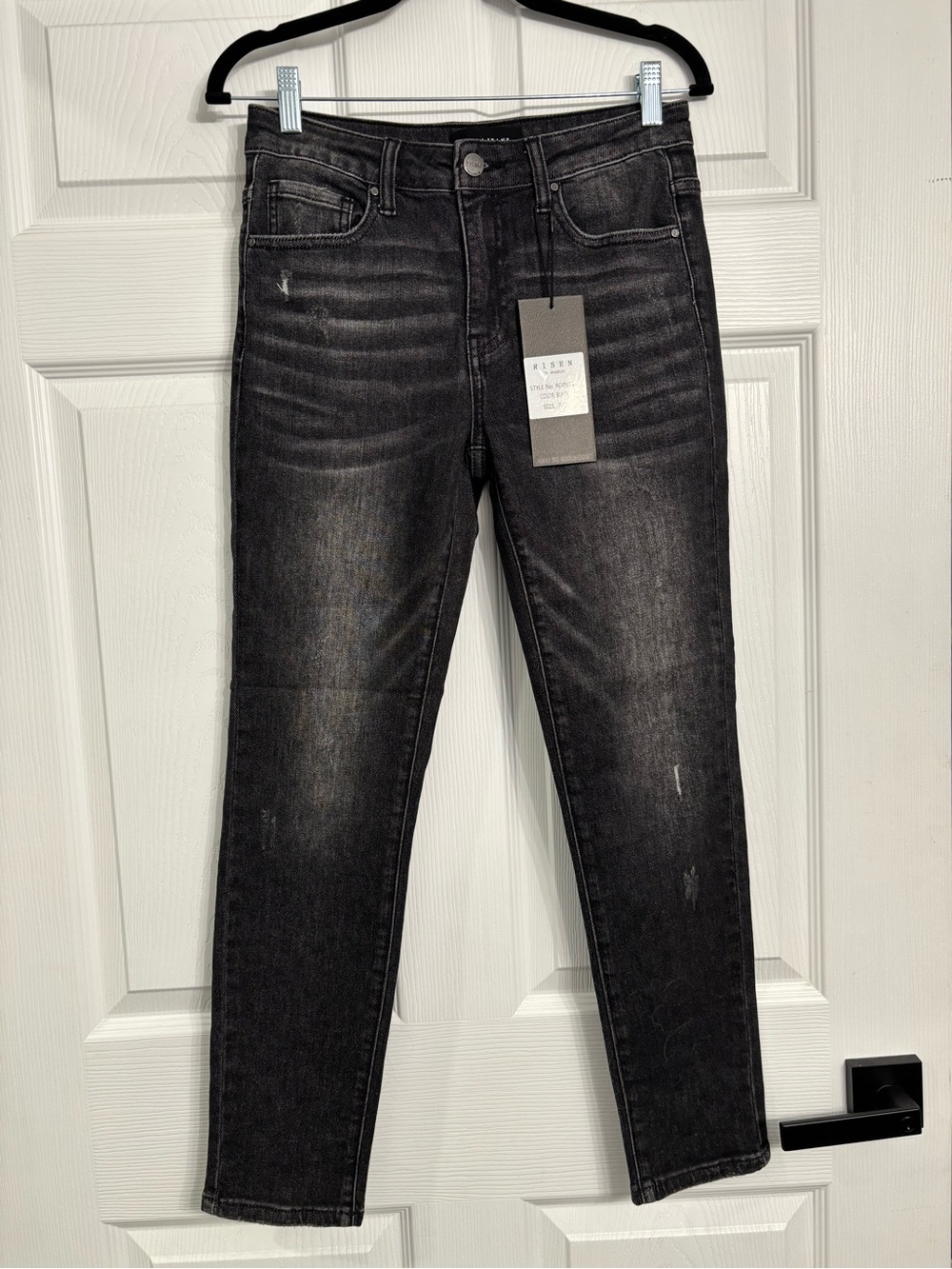 RISEN Black Washed Skinny Jeans